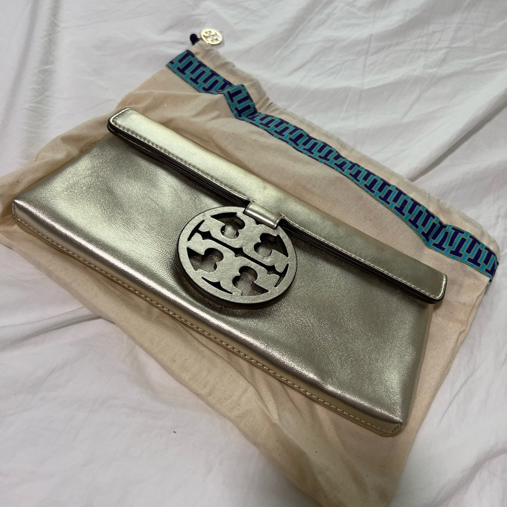 Gold Tory Burch clutch